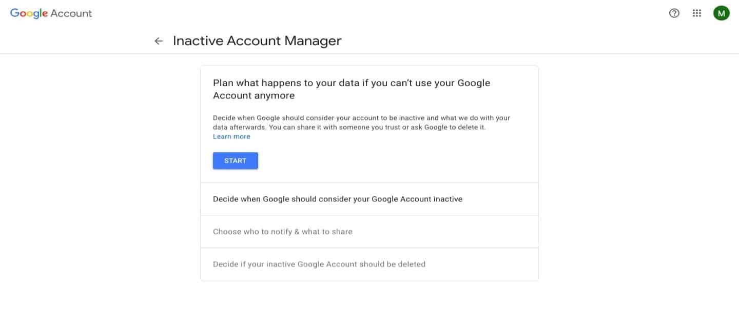 Google による Gmail アカウントの削除を防ぐ機能