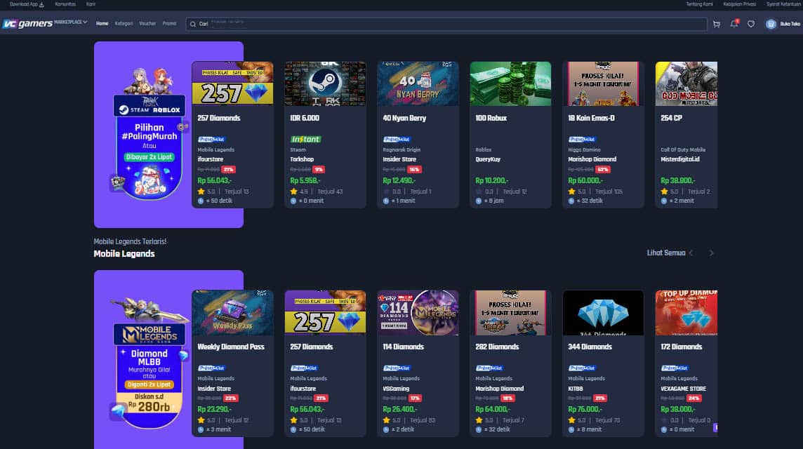 VCGamers Marketplace