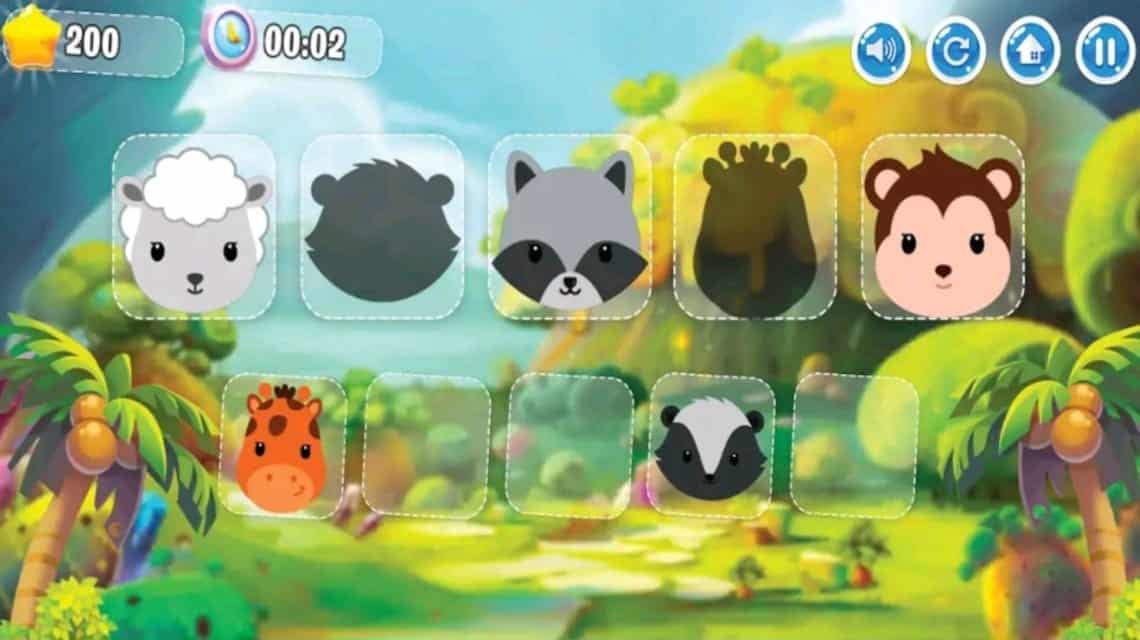 Game pendidikan anak - Animal Puzzle Kids Memory