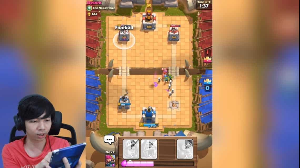 Footage of MiawAug playing Clash Royale