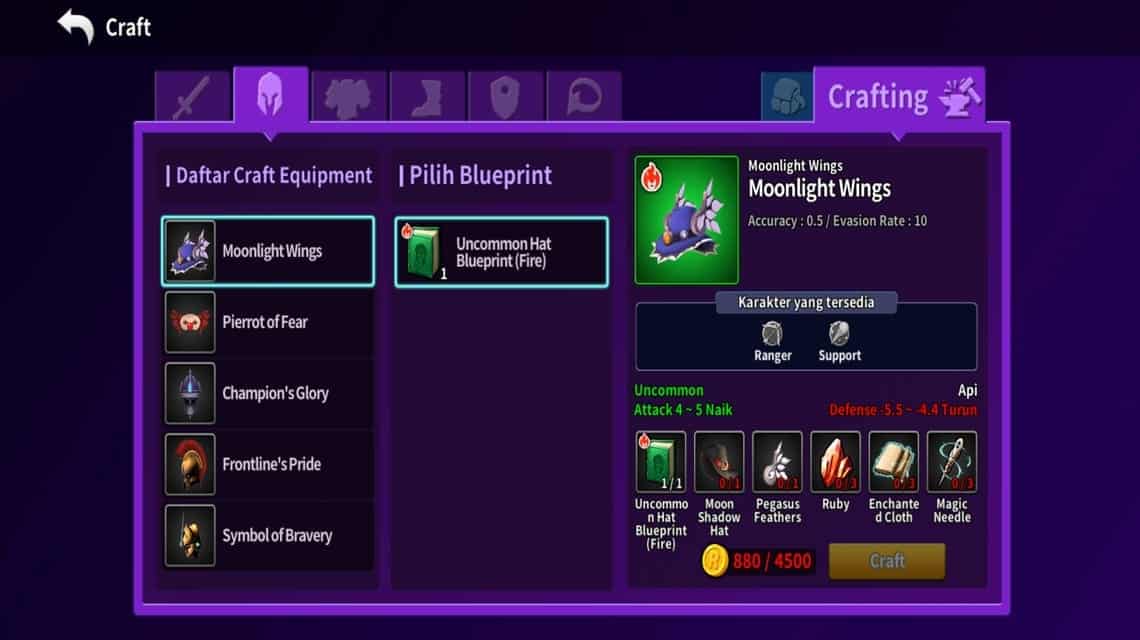 FoL crafting feature