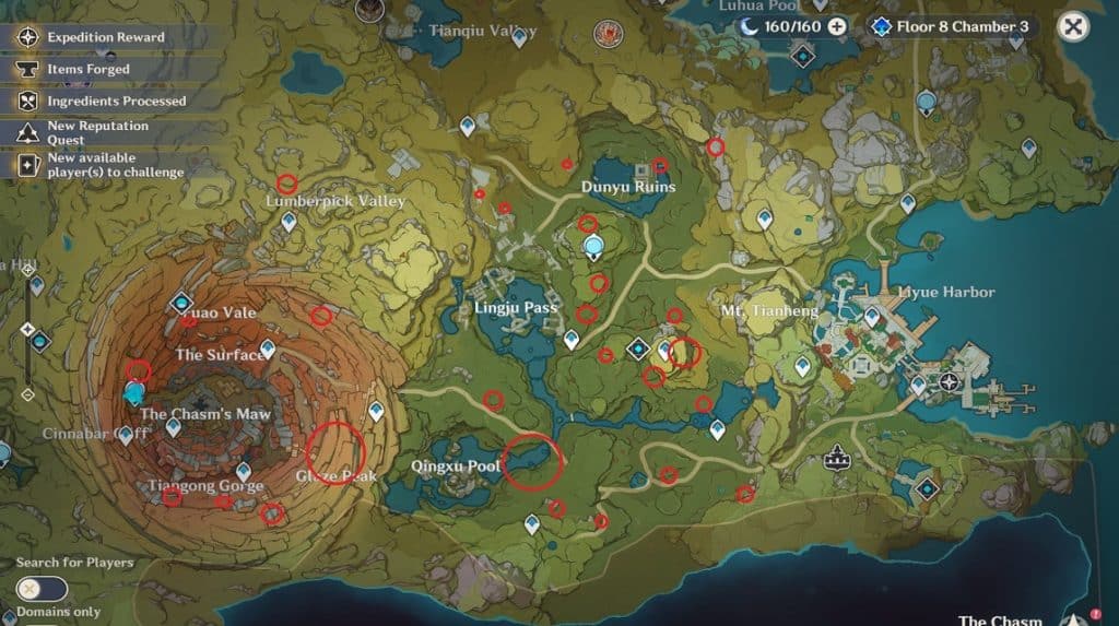 Genshin Impact Layered Farming Routes and Locations