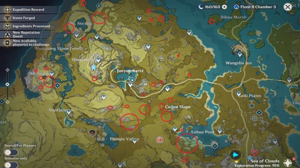 Genshin Impact Layered Farming Routes and Locations