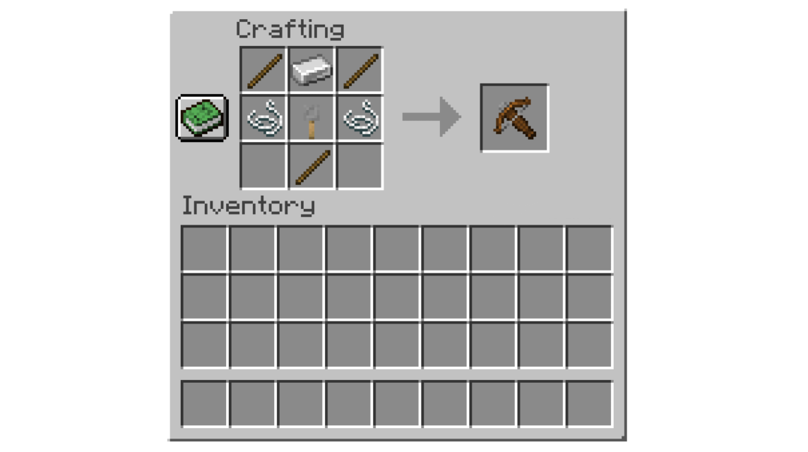 Materials for Making a Minecraft Crossbow
