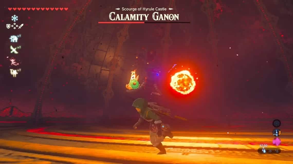 Calamity Ganon schießt einen Feuerball