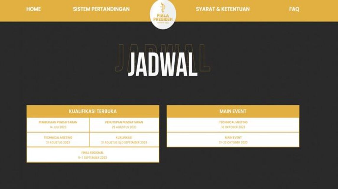 Jadwal Piala Presiden Lokapala 2023 