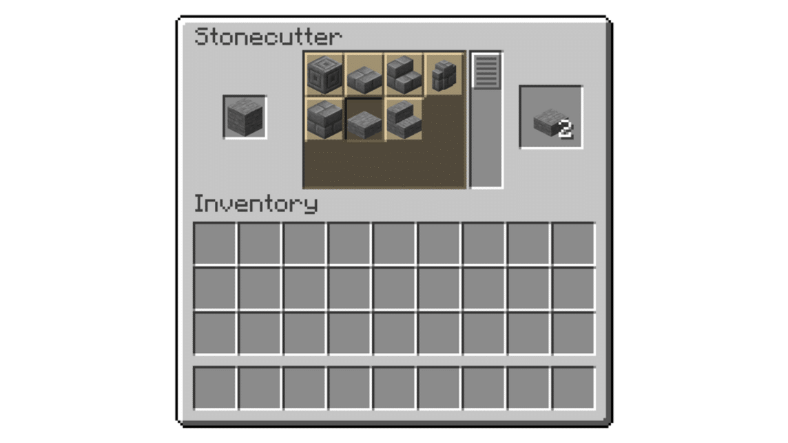 Tampilan Menu Stonecutter