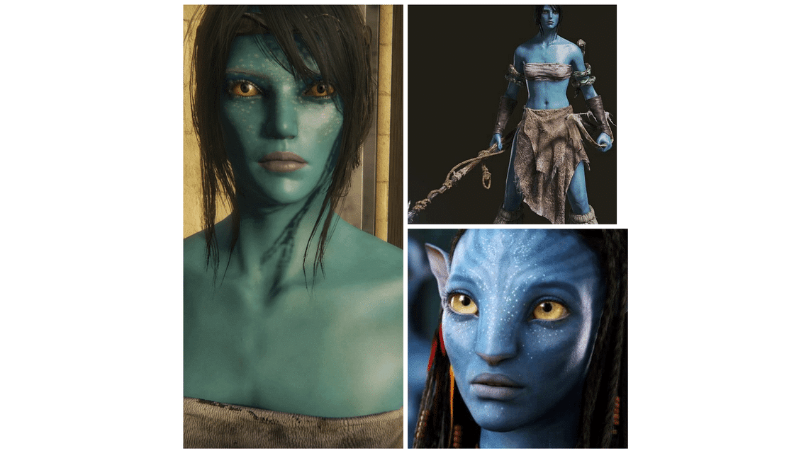 Na'vi-Avatar, erstellt von Charakteren aus Elden Ring