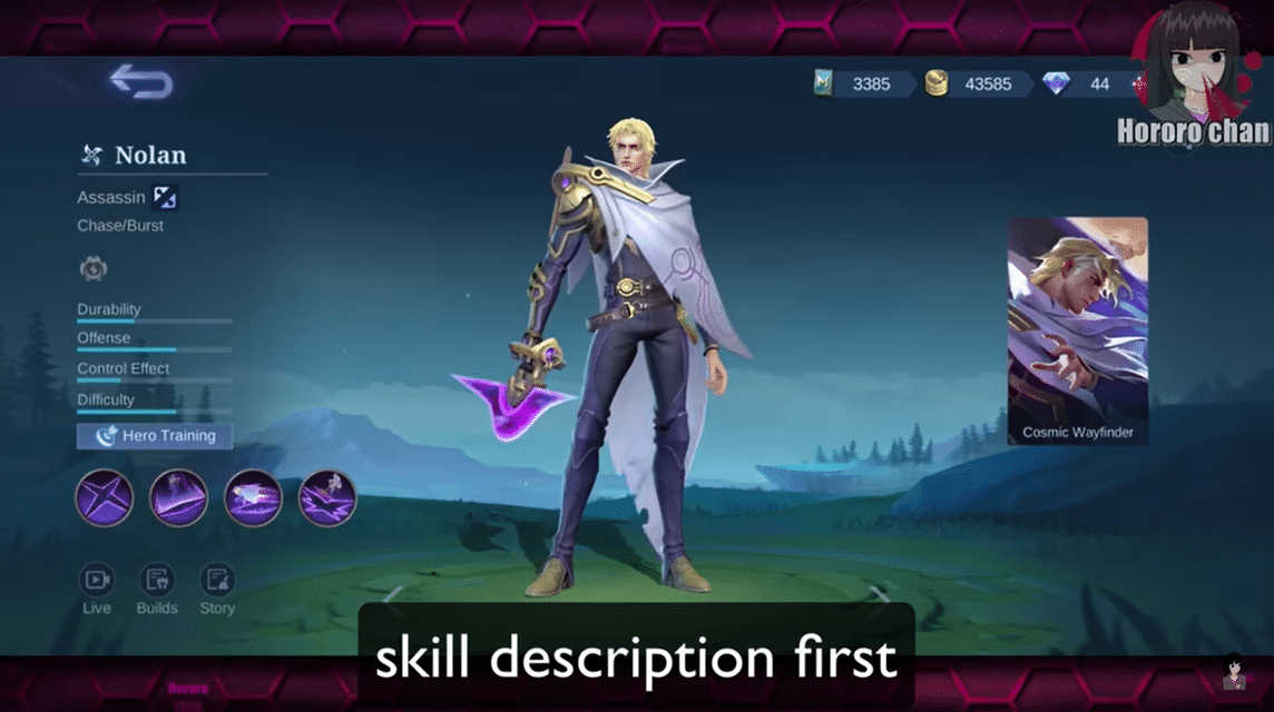 Nolan Mobile Legends , New Hero Nolan Cosmic Wayfinder - Mobile