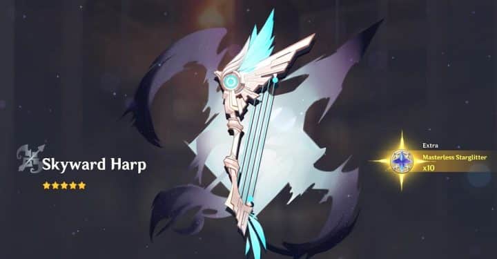 Skyward Harp Genshin Impact: 통계, 재료, 캐릭터 추천