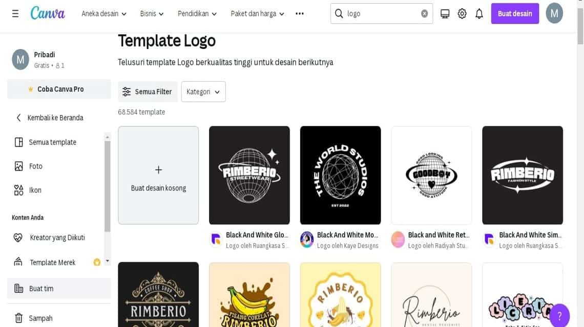 How to make a logo in Canva - Logo templates