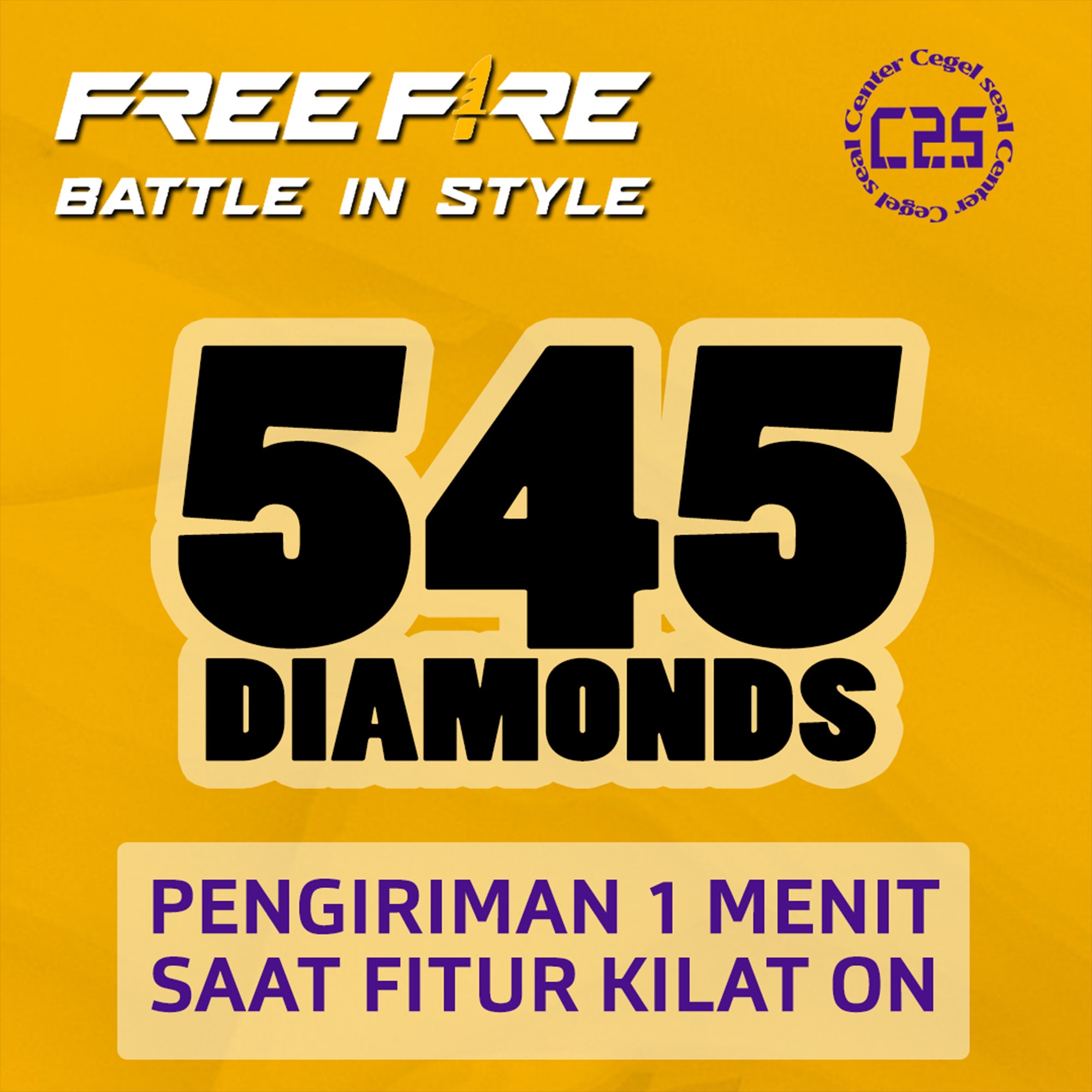 Jual 545 Diamonds Free Fire Center Cegel Seal | VCGamers