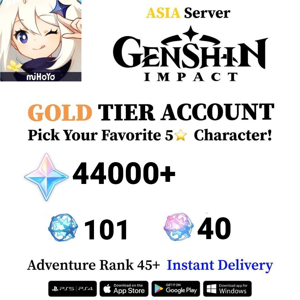 Jual Akun Reroll 44000 Primogems 45IF 101AF Siap Gacha AR49+ Genshin Impact XeonStore | VCGamers