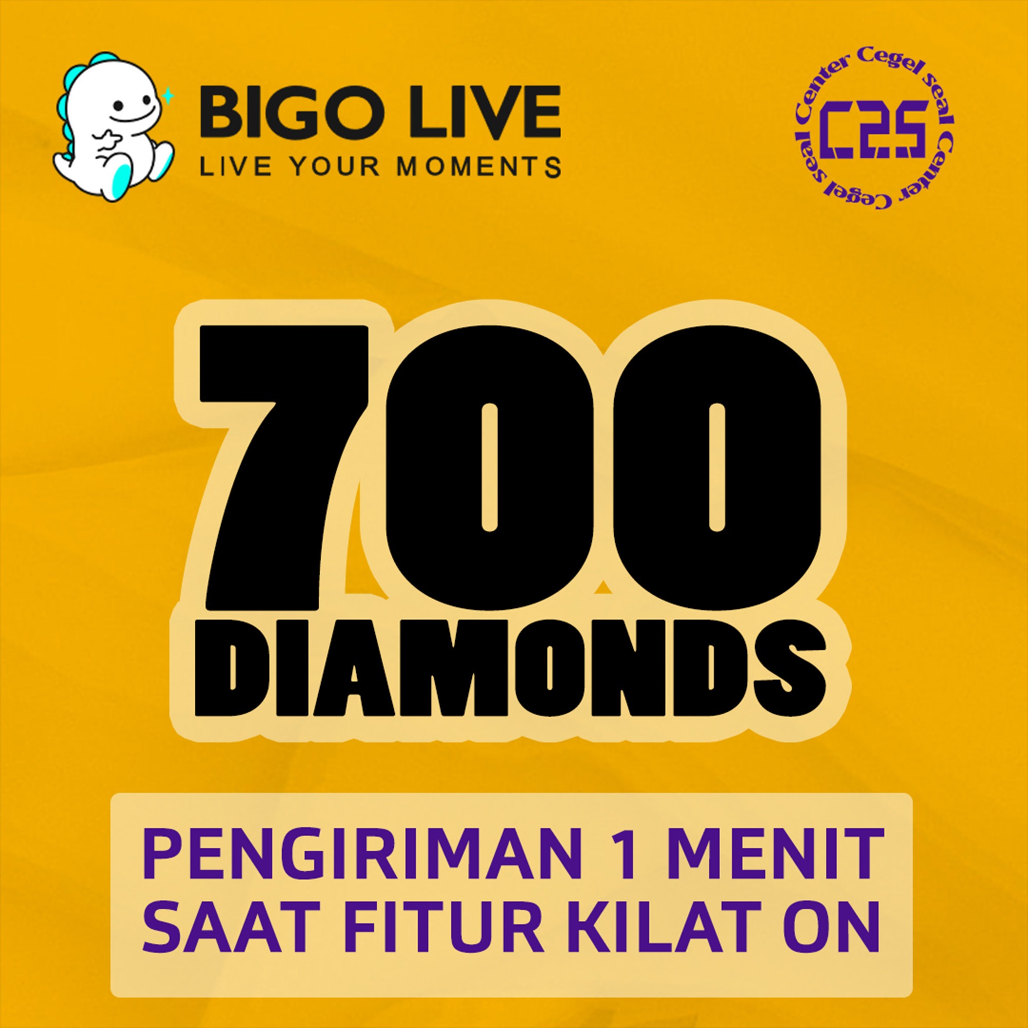 Jual 700 Diamonds Bigo Live Center Cegel Seal | VCGamers
