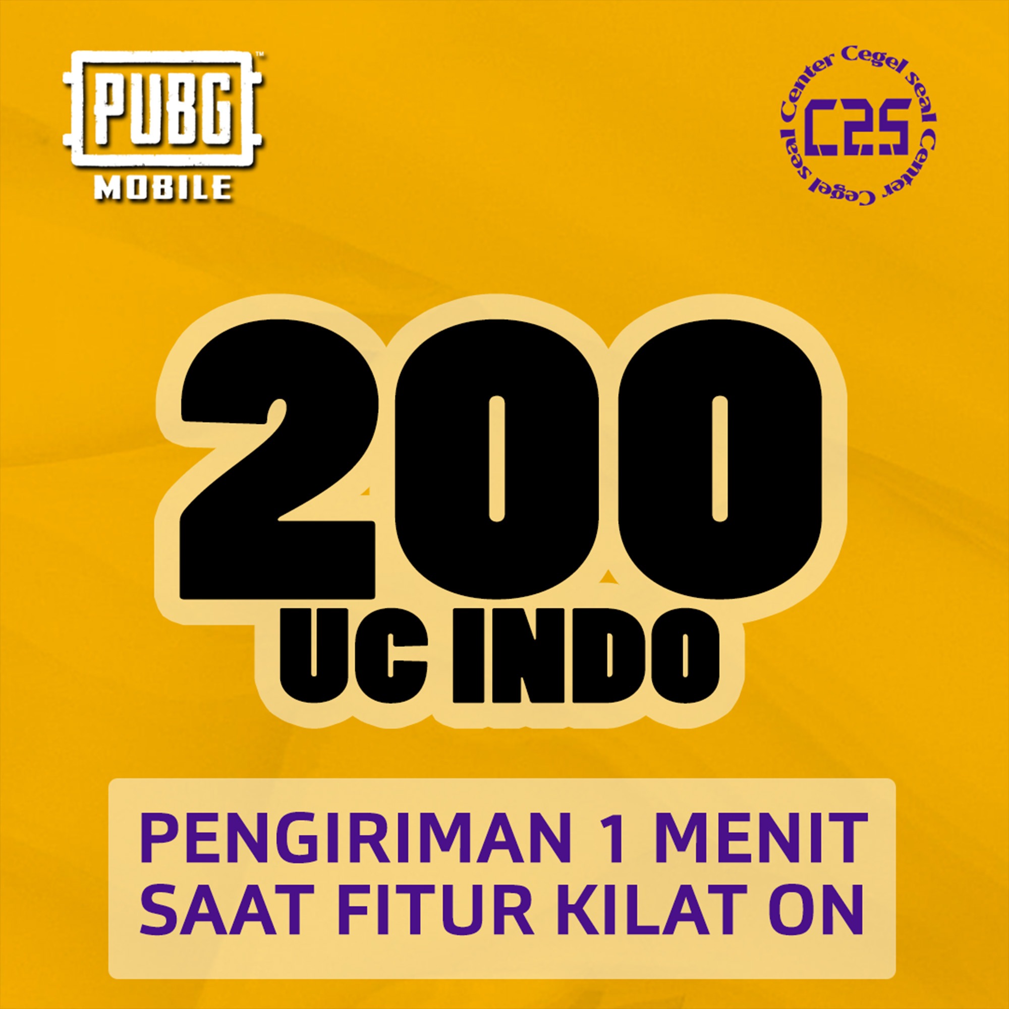 Jual 200 UC Indo PUBG Mobile Center Cegel Seal | VCGamers