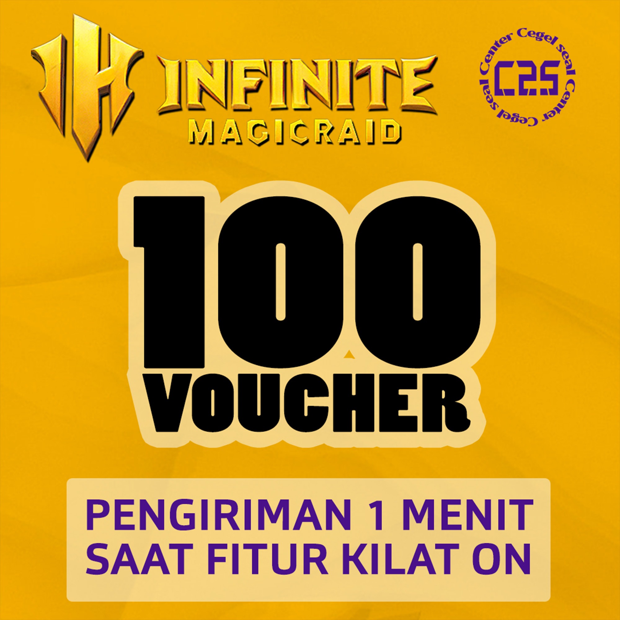 Jual 100 Voucher Infinite Magicraid Center Cegel Seal | VCGamers