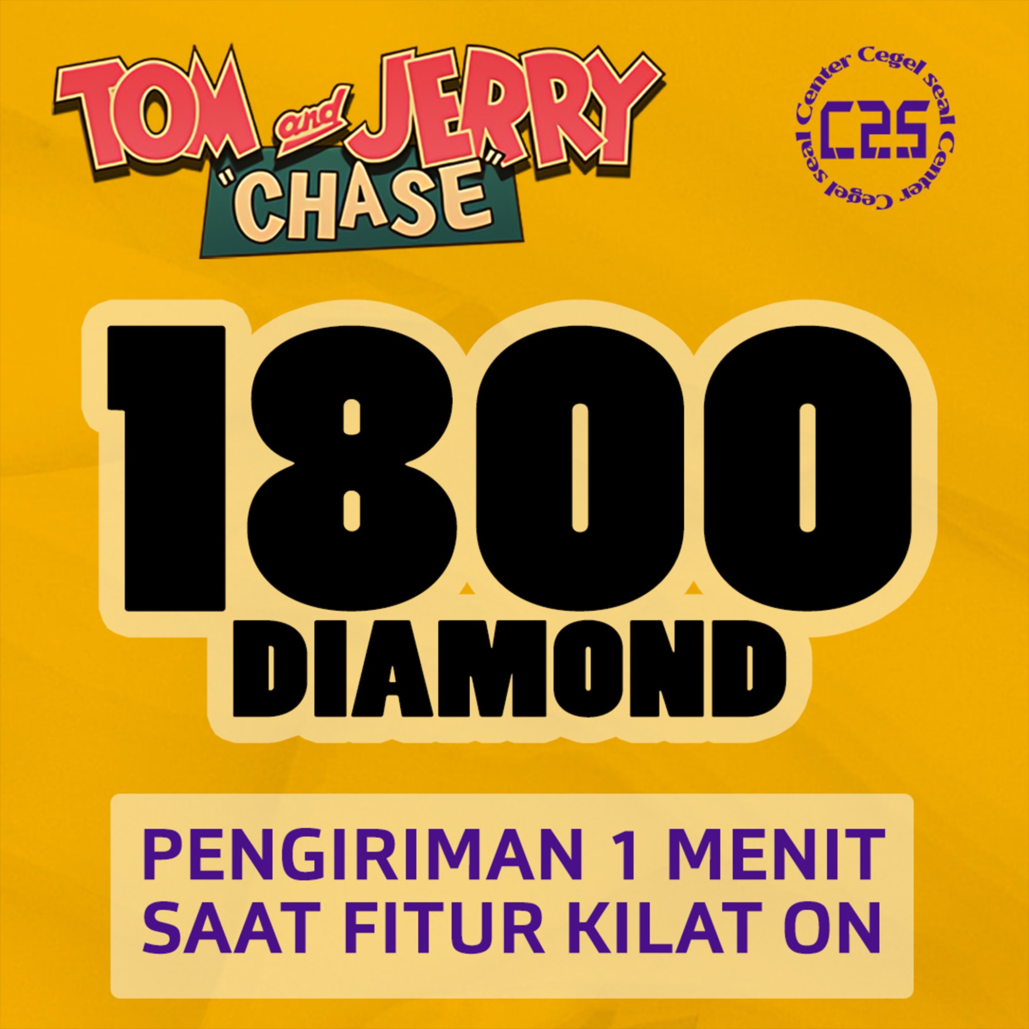 Jual 1800 Diamond Tom and Jerry Chase Center Cegel Seal | VCGamers