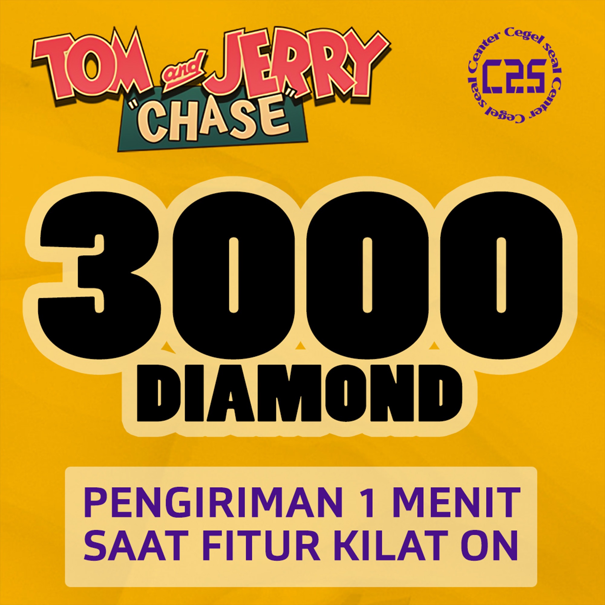 Jual 3000 Diamond Tom and Jerry Chase Center Cegel Seal | VCGamers