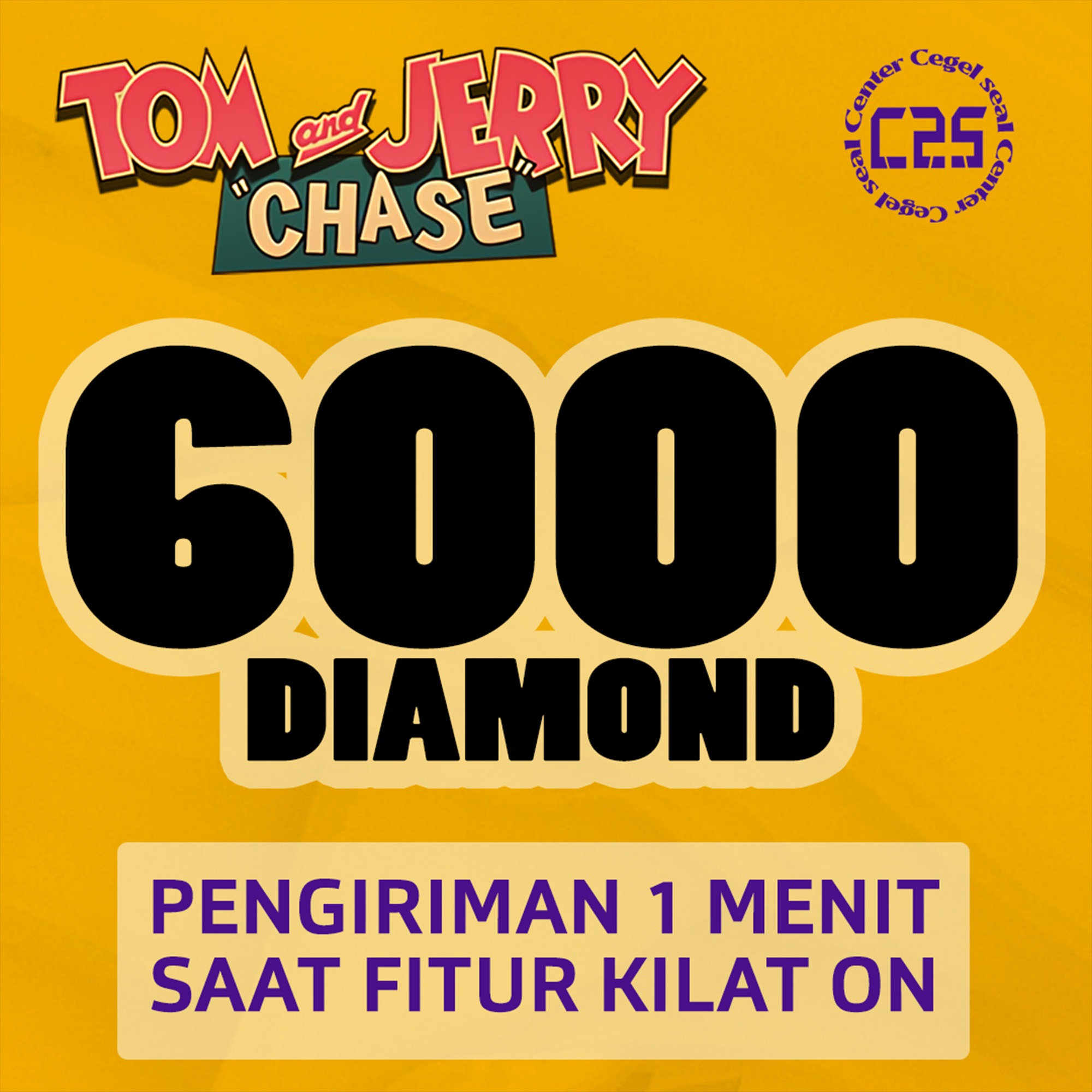 Jual 6000 Diamond Tom and Jerry Chase Center Cegel Seal | VCGamers
