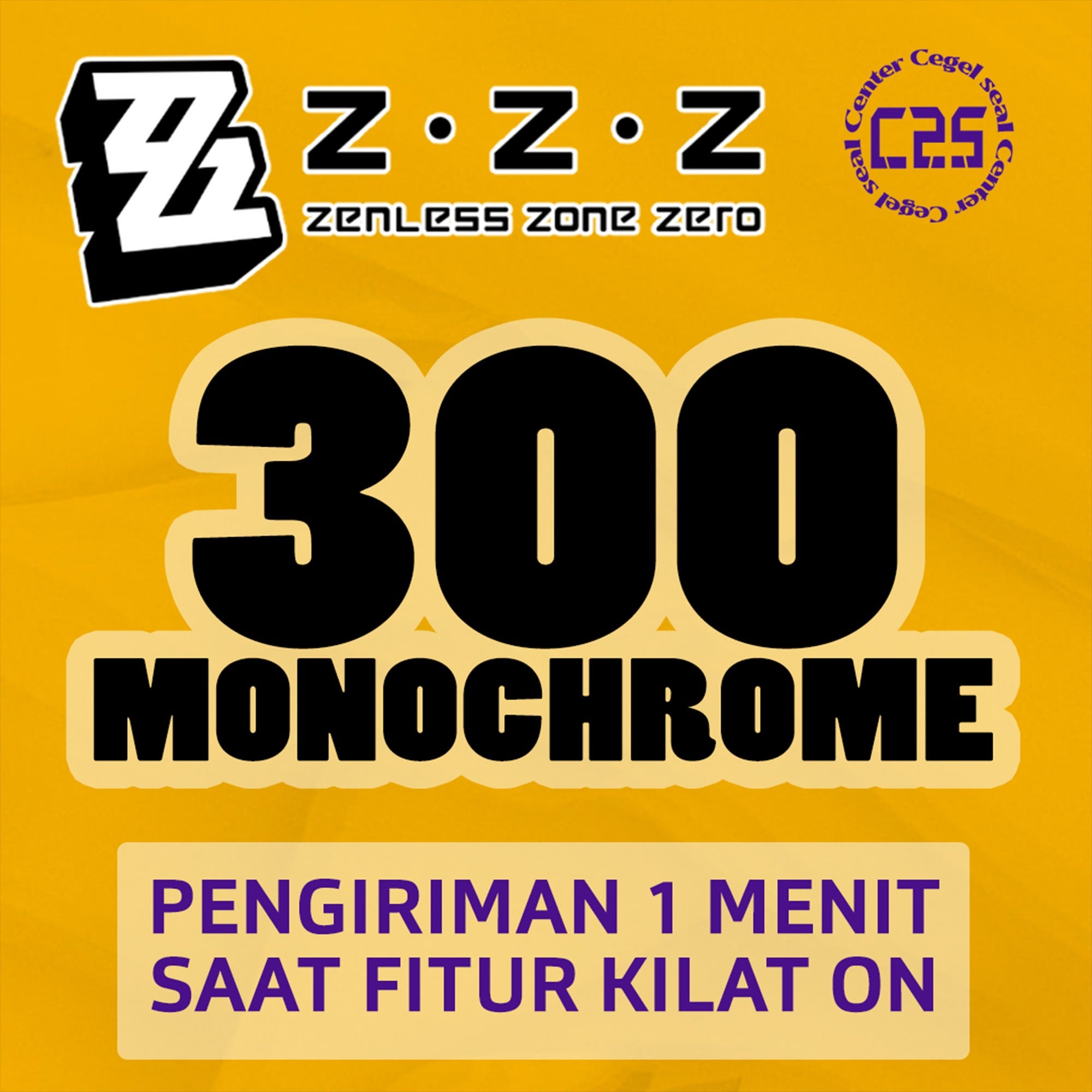 Jual 300 + 30 Monochrome Zenless Zone Zero Center Cegel Seal | VCGamers