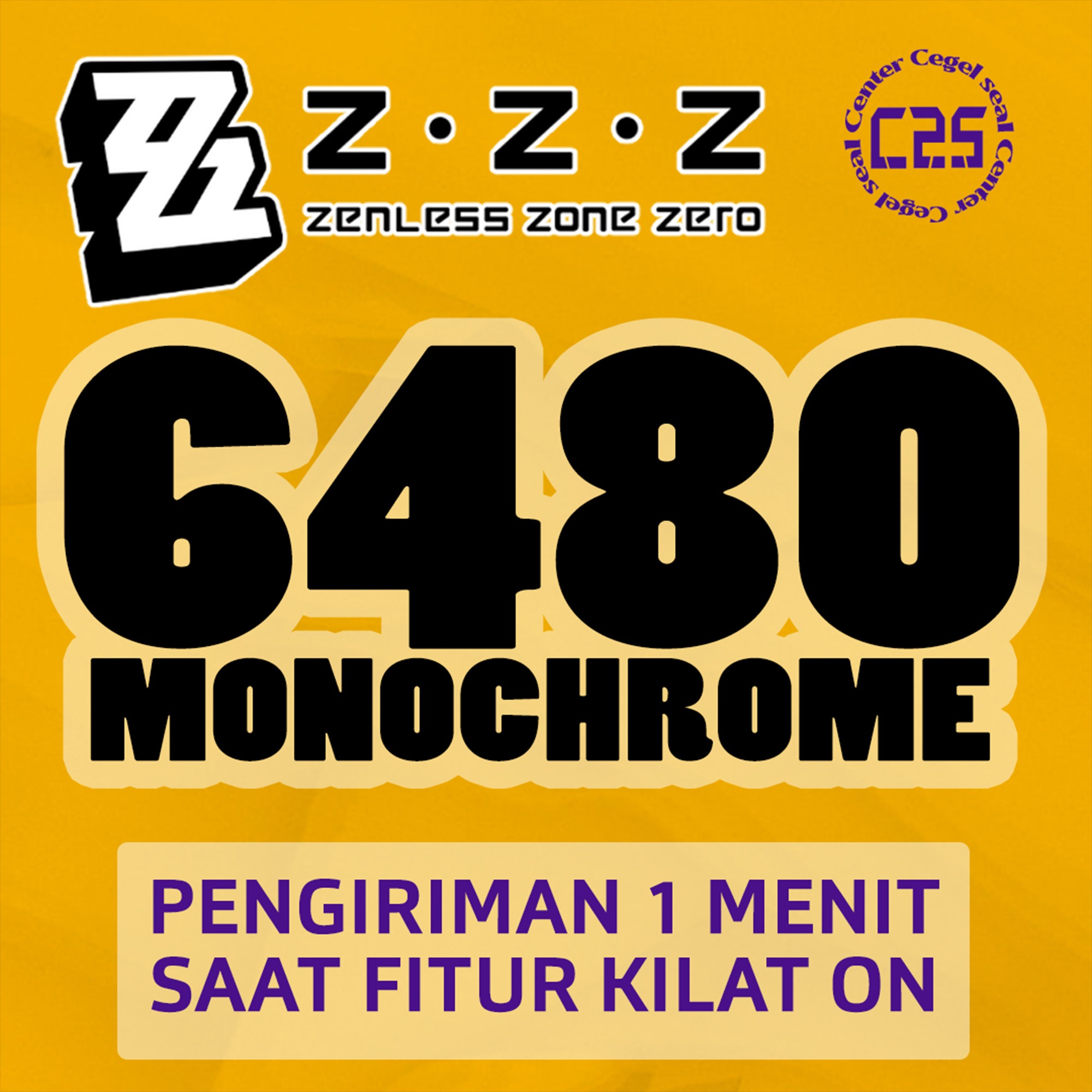 Jual 6.480 + 1.600 Monochrome Zenless Zone Zero Center Cegel Seal | VCGamers