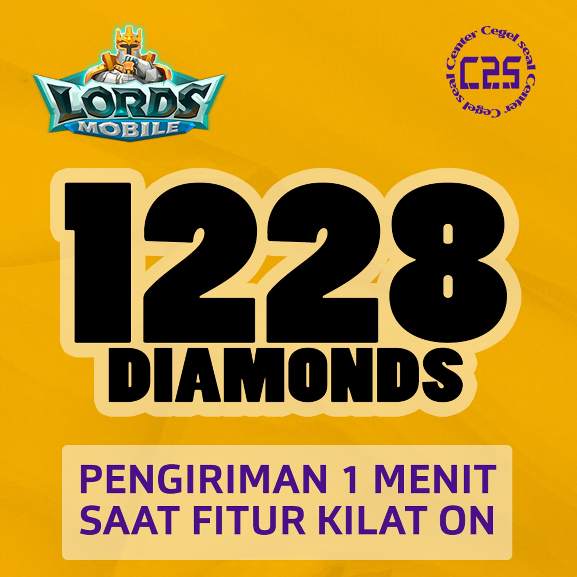 Jual 1228 Diamonds Lords Mobile Center Cegel Seal | VCGamers