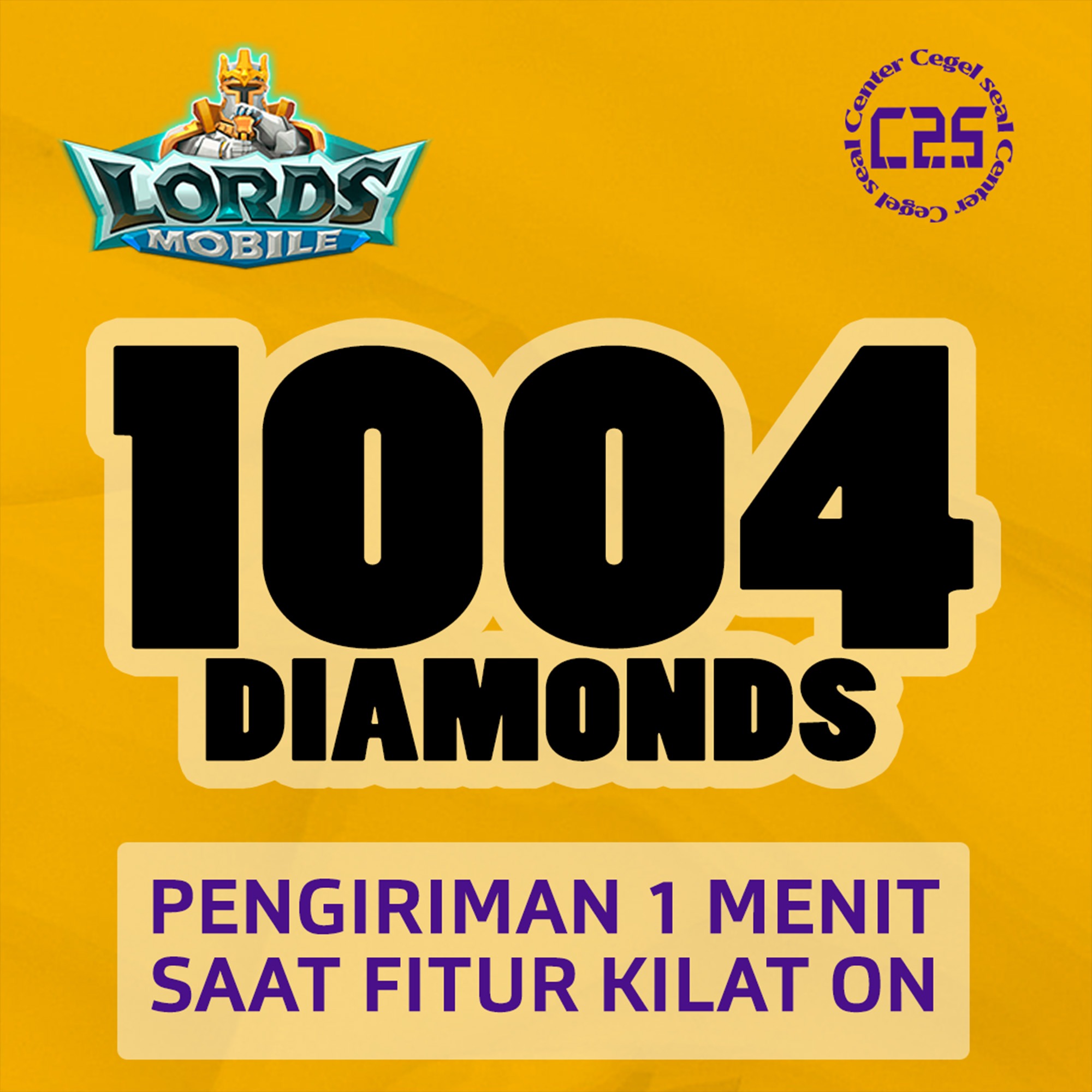 Jual 1004 Diamonds Lords Mobile Center Cegel Seal | VCGamers