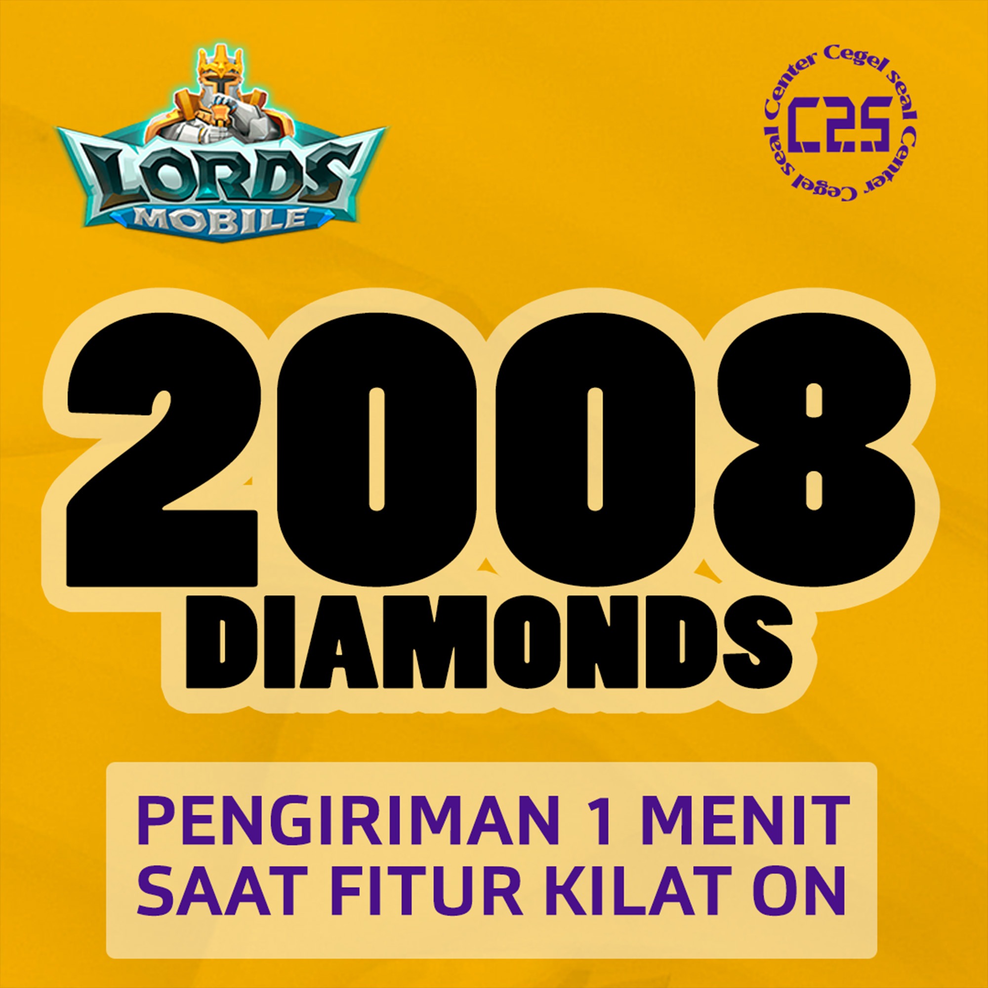 Jual 2008 Diamonds Lords Mobile Center Cegel Seal | VCGamers