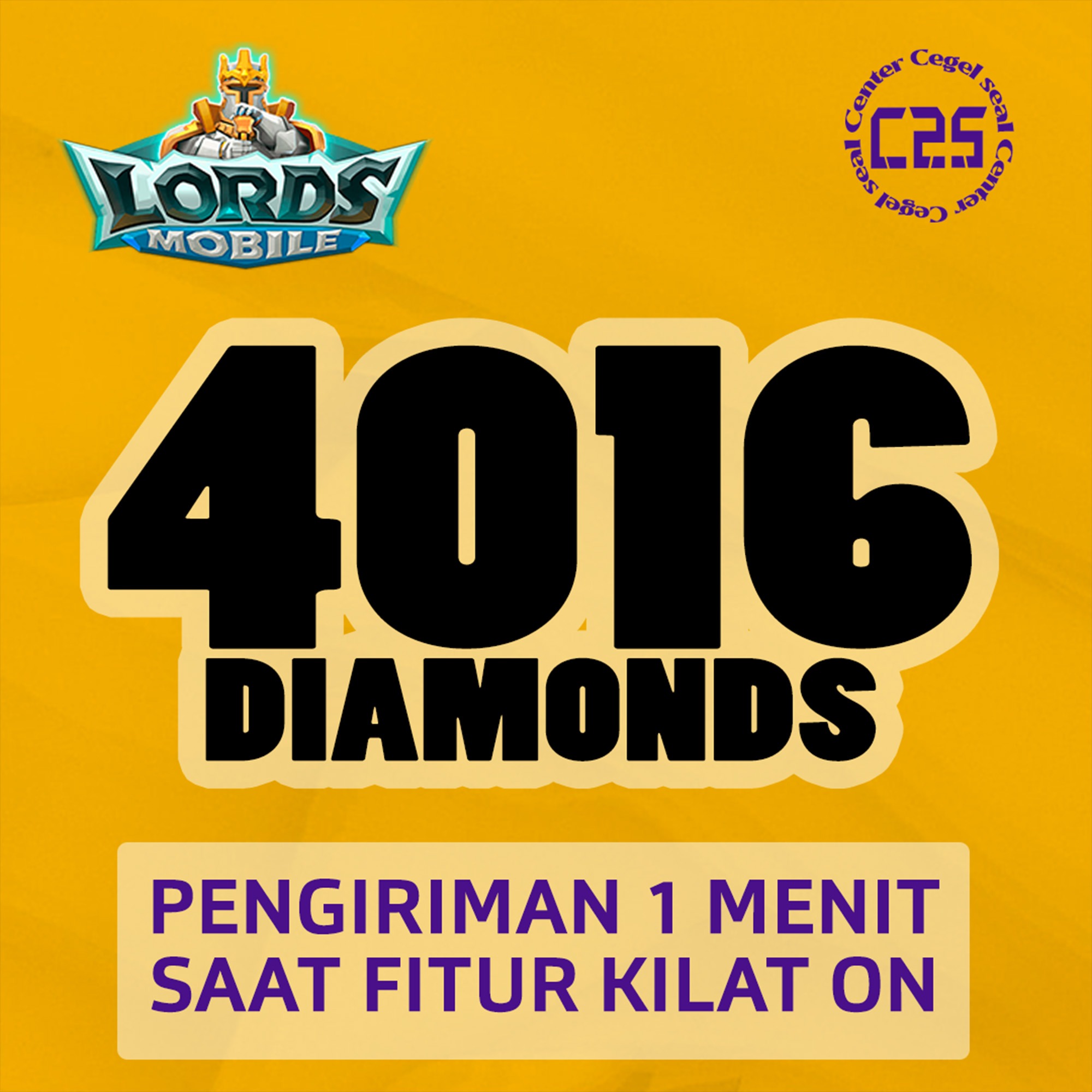 Jual 4016 Diamonds Lords Mobile Center Cegel Seal | VCGamers