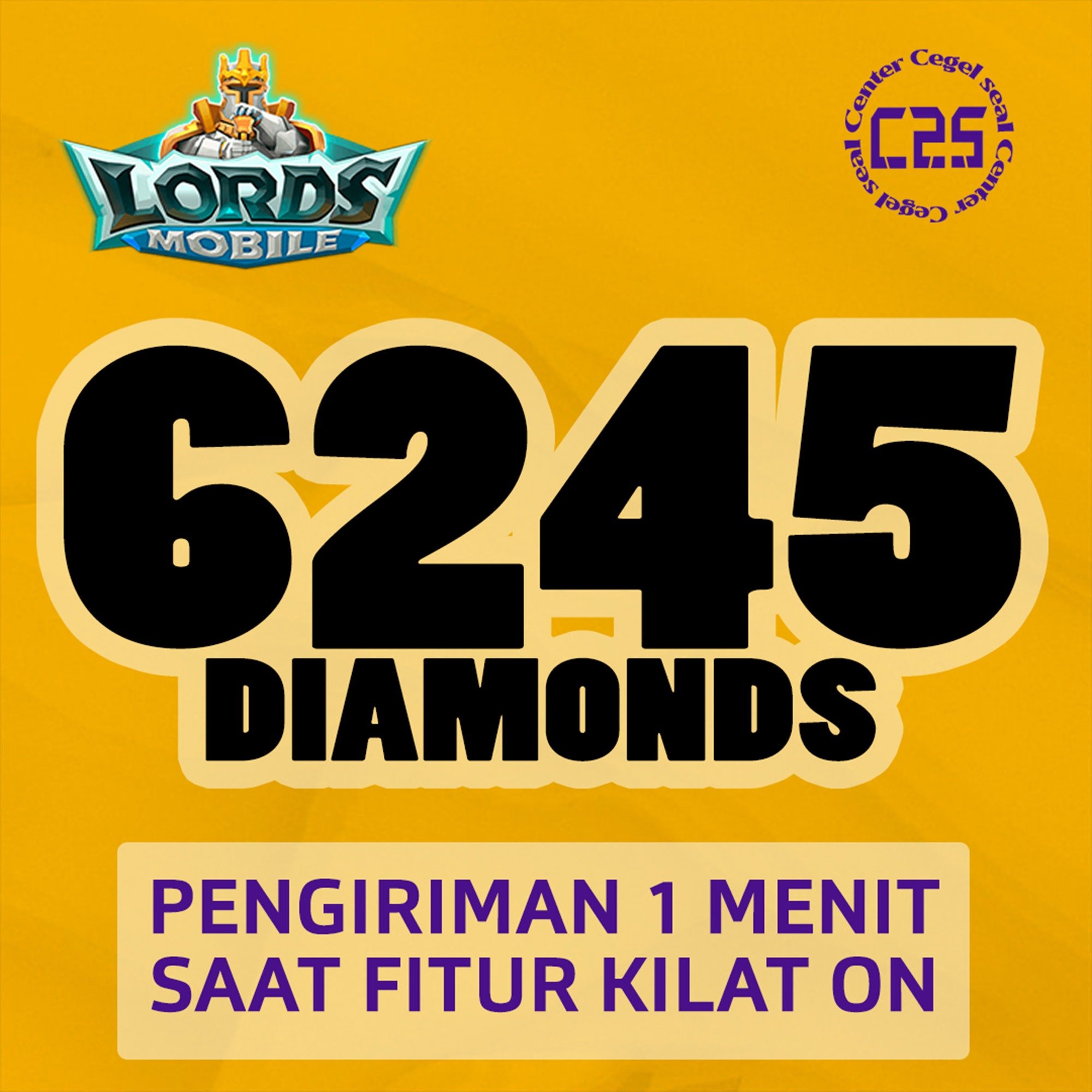 Jual 6245 Diamonds Lords Mobile Center Cegel Seal | VCGamers