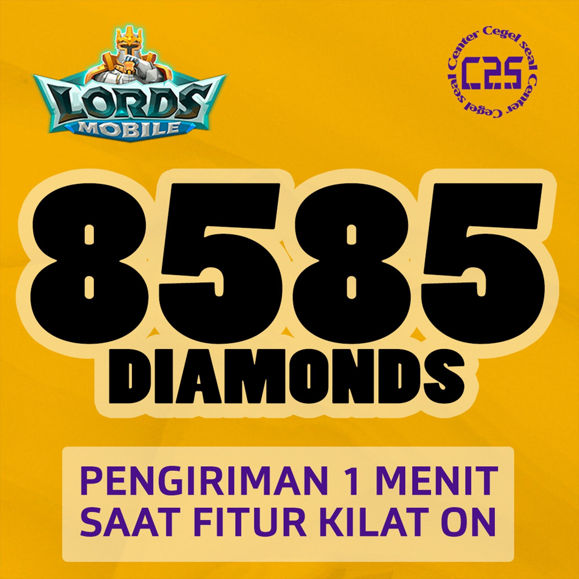 Jual 8585 Diamonds Lords Mobile Center Cegel Seal | VCGamers