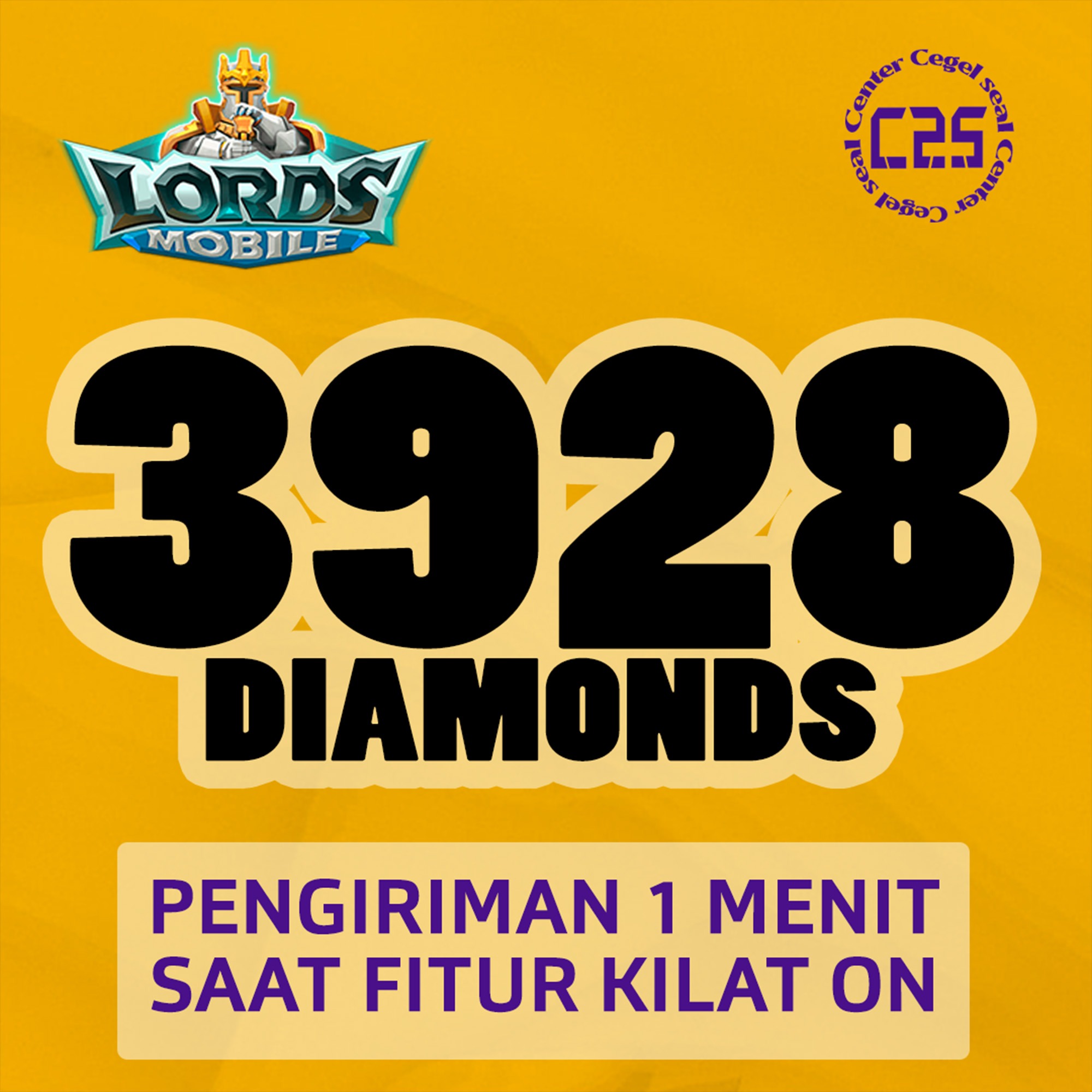 Jual 3928  Diamonds Lords Mobile Center Cegel Seal | VCGamers