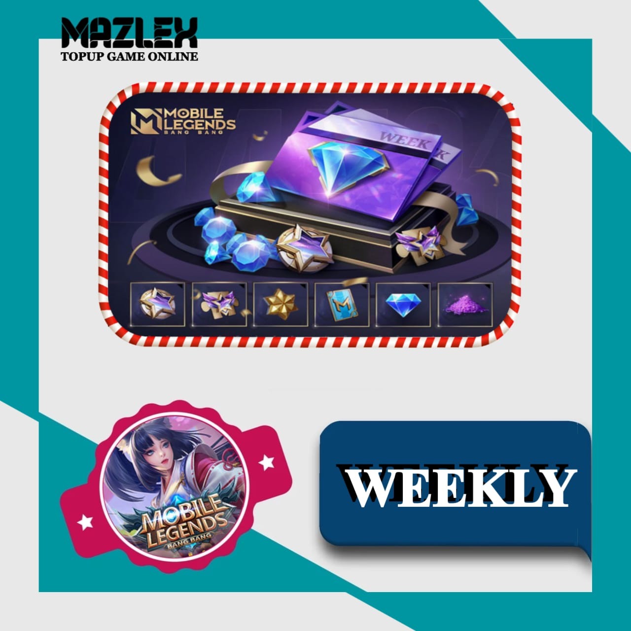 Jual Weekly Diamond Pass x4 Mobile Legends Mazlex Store | VCGamers