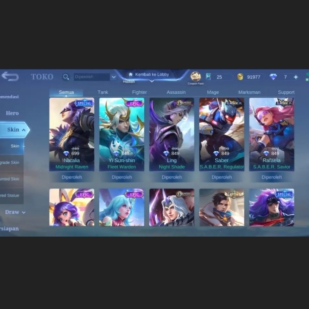 Jual Akun Mlbb skin 68 Hero 82, Cuma 50k Mobile Legends Alga Store | VCGamers