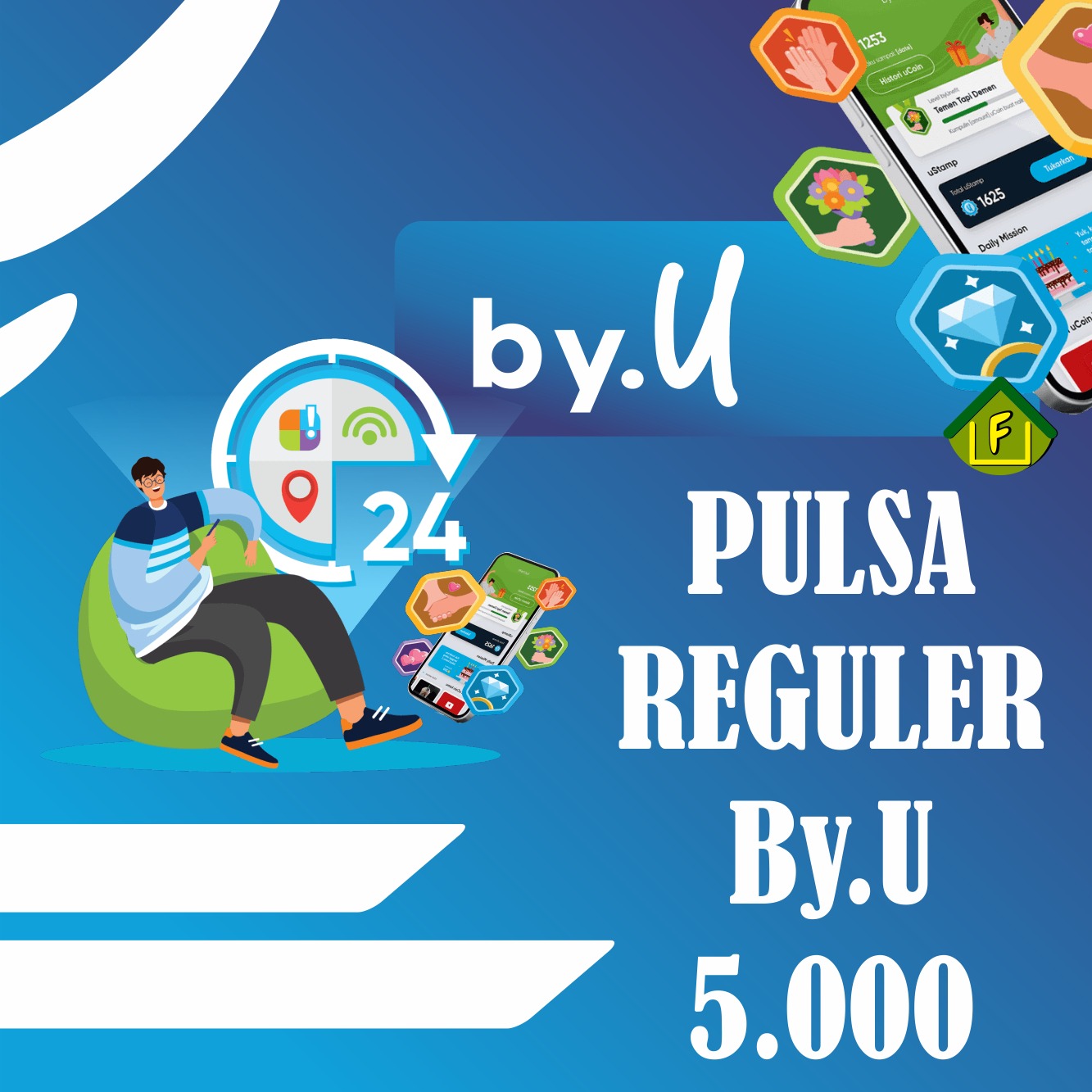 Jual Pulsa Reguler 5.000 by.U Frozzymagine Store | VCGamers