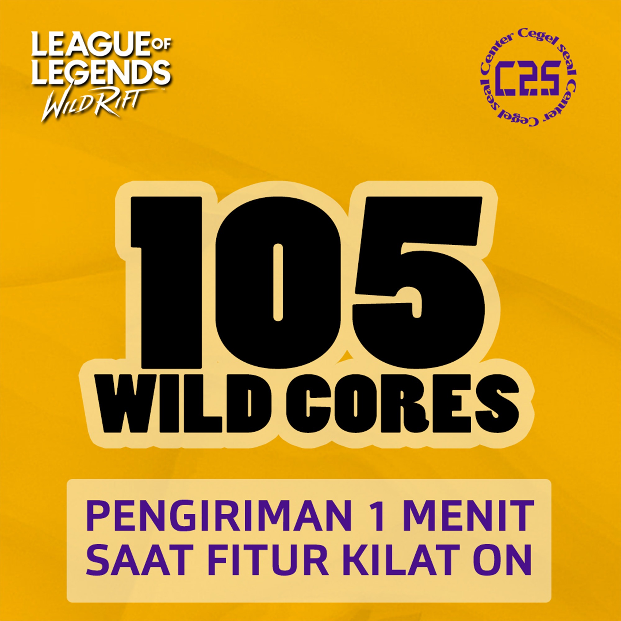Jual 105 Cores League of Legends Wild Rift Center Cegel Seal | VCGamers