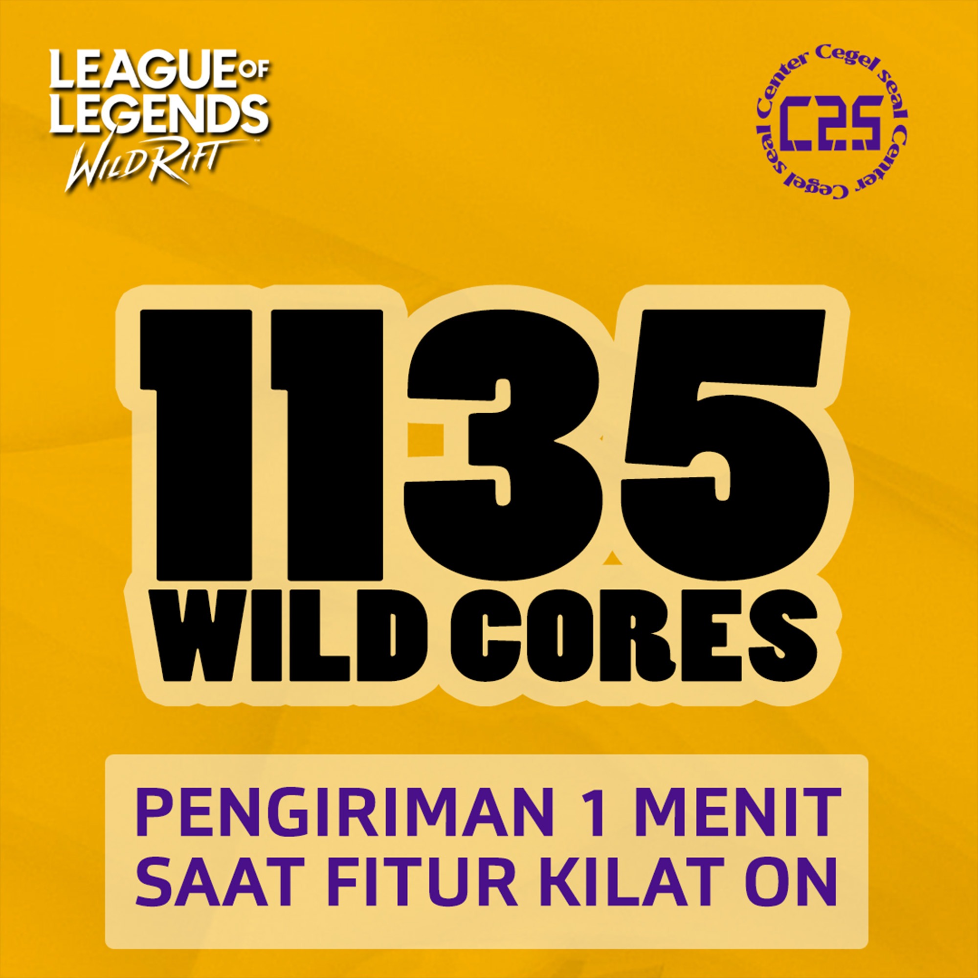 Jual 1.135 Cores League of Legends Wild Rift Center Cegel Seal | VCGamers