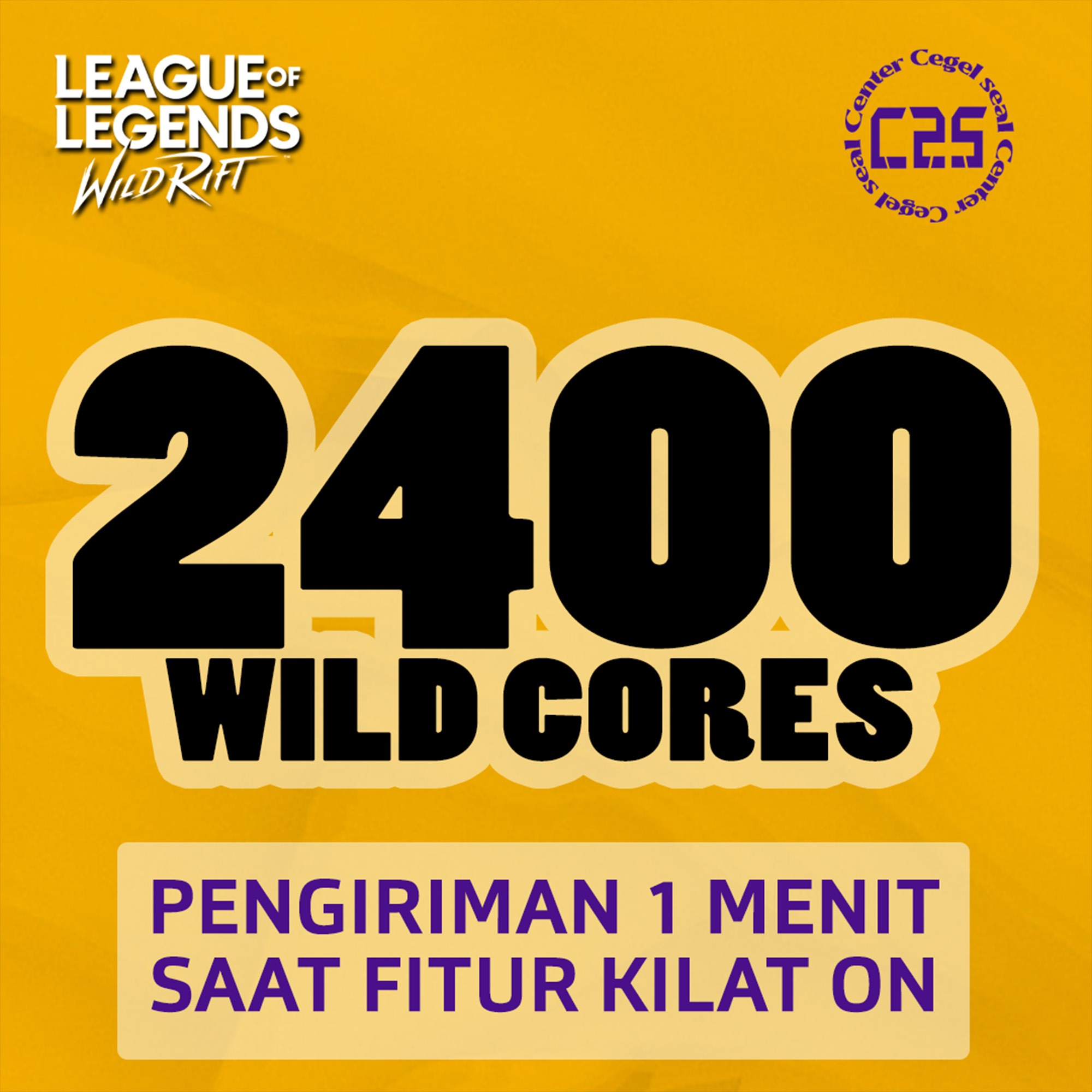 Jual 2.400 Cores League of Legends Wild Rift Center Cegel Seal | VCGamers