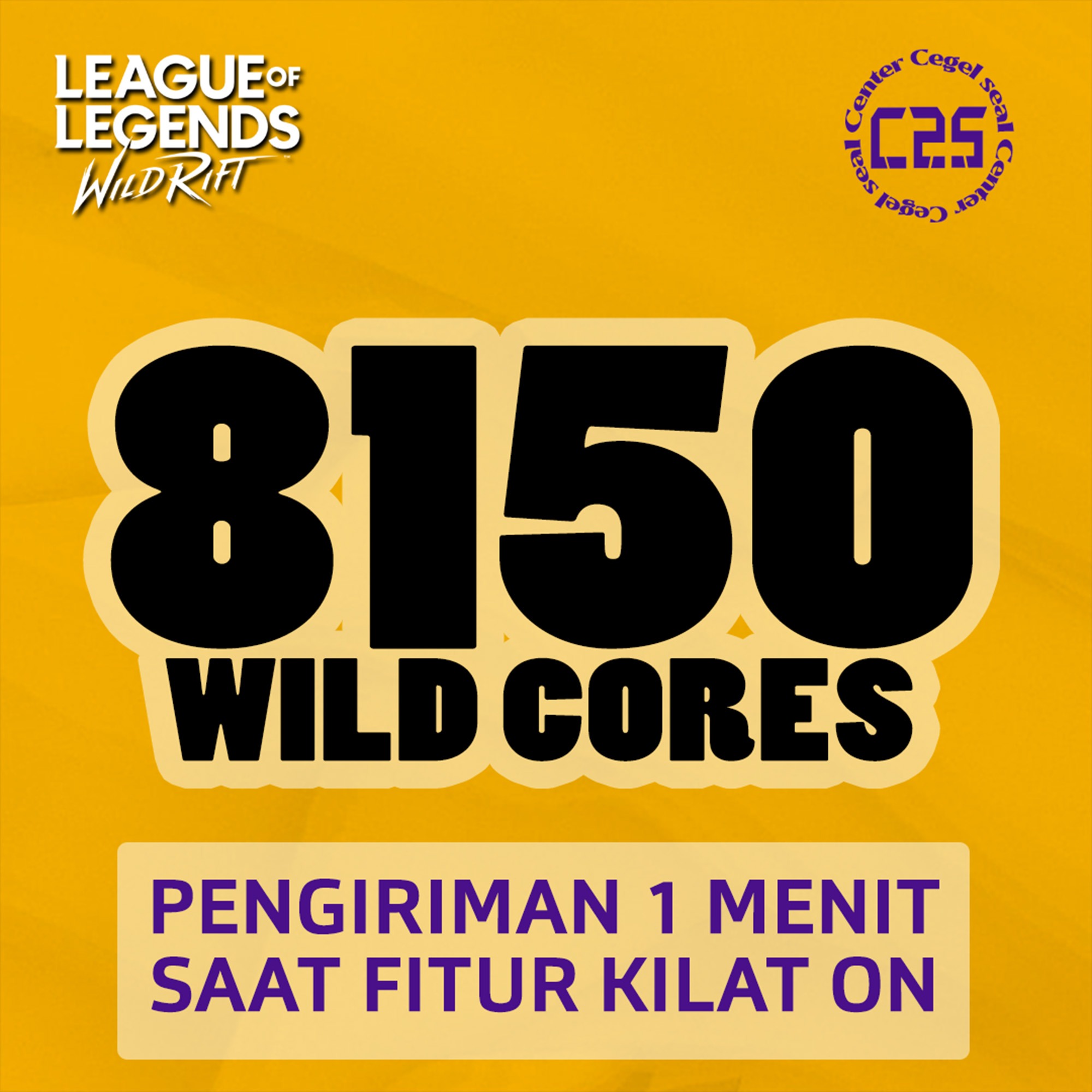 Jual 8.150 Cores League of Legends Wild Rift Center Cegel Seal | VCGamers
