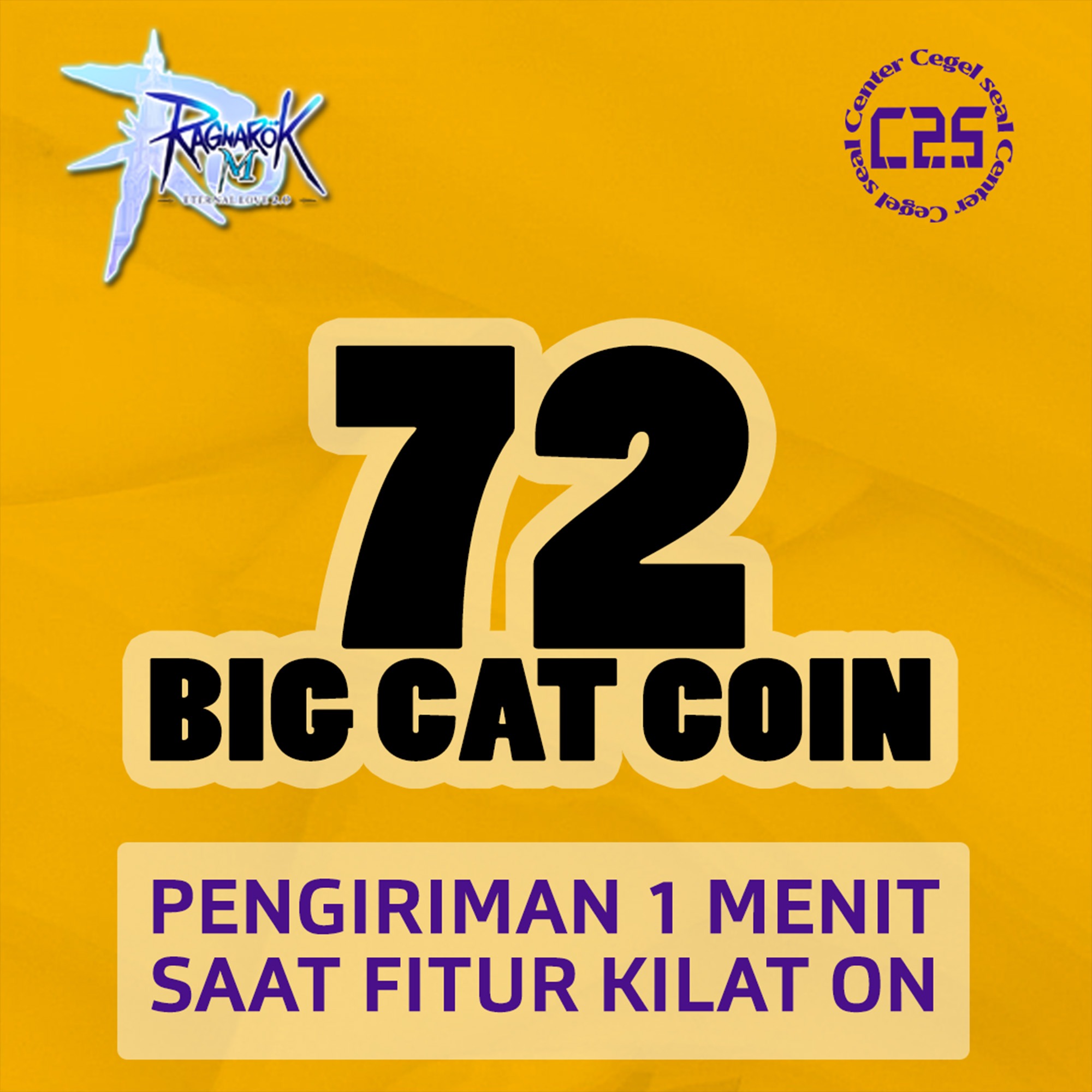 Jual 72 Big Cat Coins Ragnarok M Eternal Love Center Cegel Seal | VCGamers