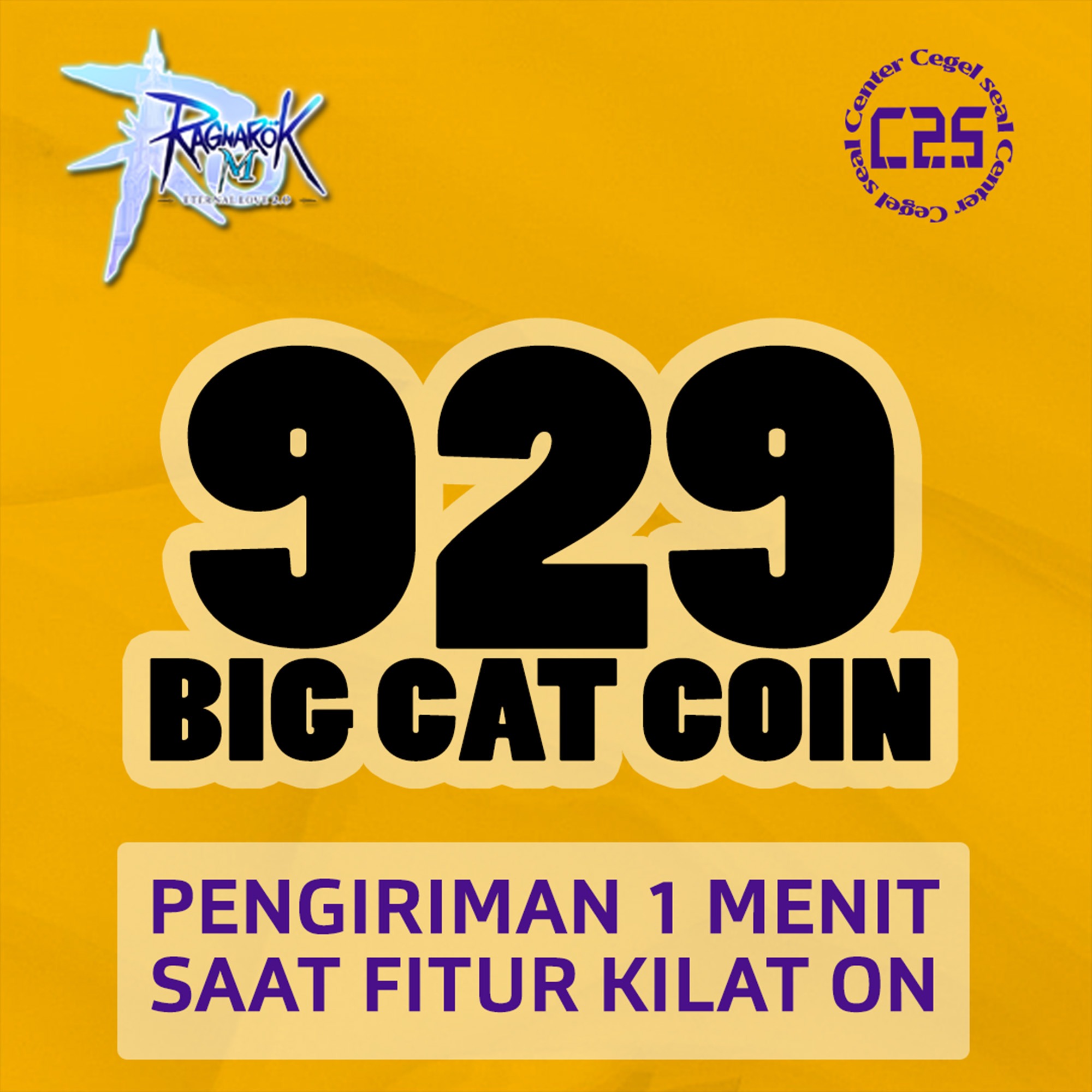 Jual 929 Big Cat Coins S-M-XL Ragnarok M Eternal Love Center Cegel Seal | VCGamers