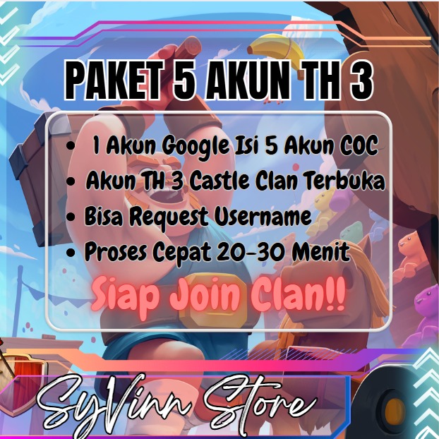 Jual Akun COC Clash of Clans SyVinn Store | VCGamers