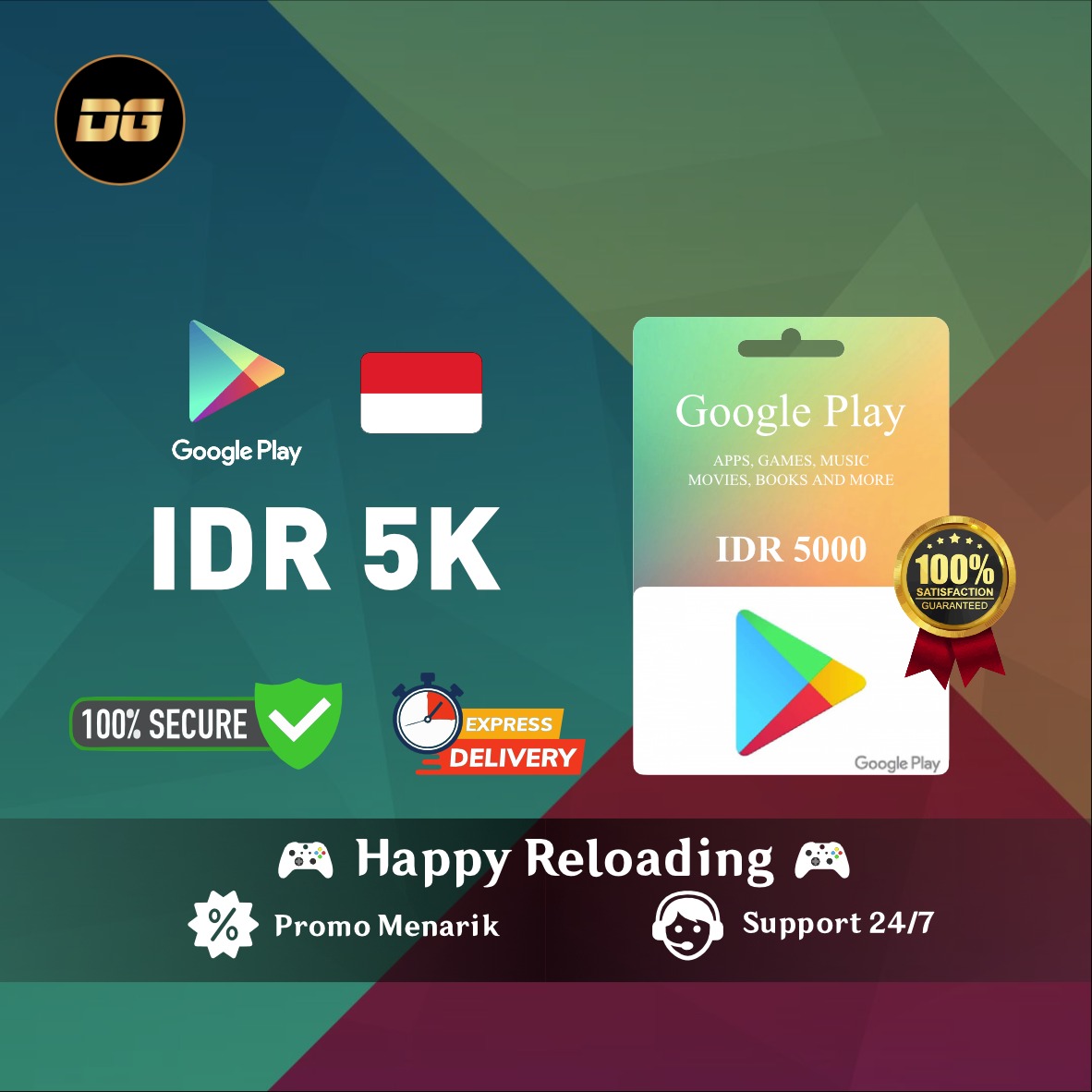 Jual IDR 5.000 Google Play degamingstore | VCGamers