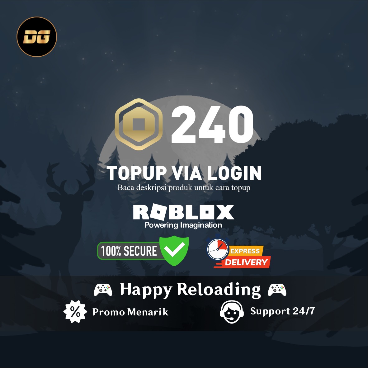 Jual 240 Robux (Via Login) Roblox degamingstore | VCGamers