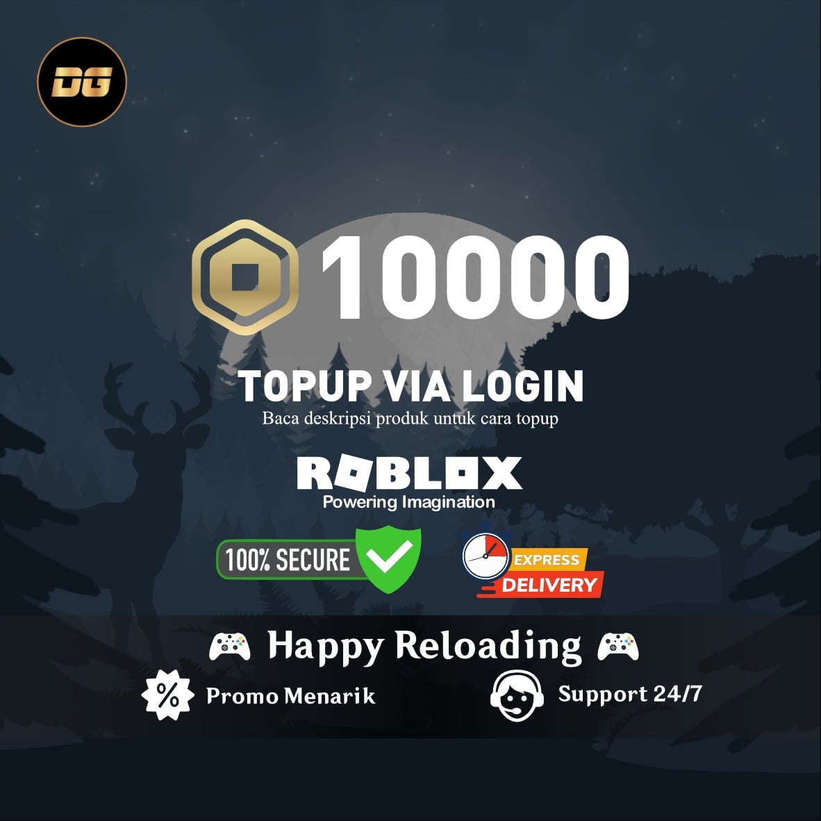 Jual 10.000 Robux (Via Login) Roblox degamingstore | VCGamers