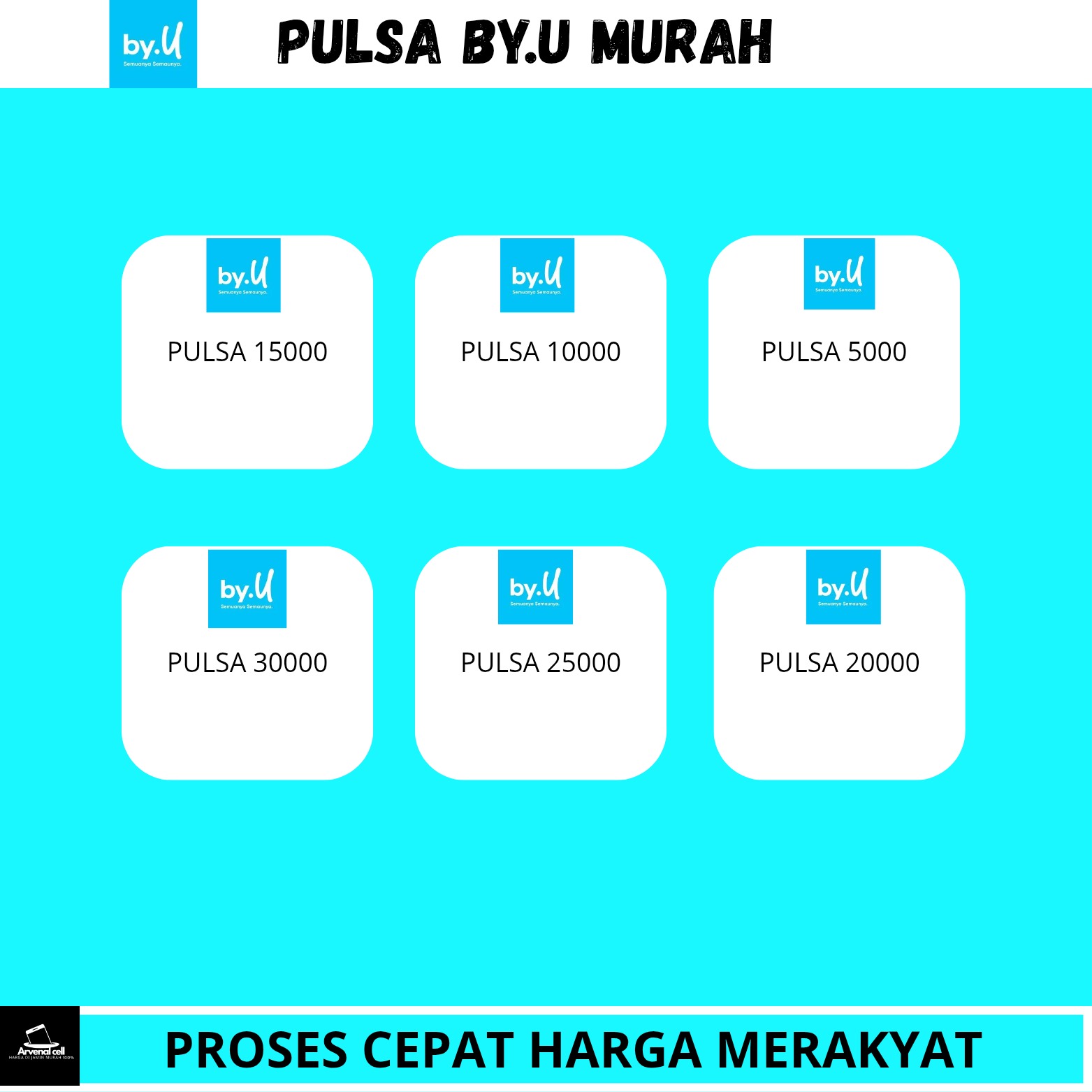 Jual Pulsa Reguler 5.000 by.U ARVENAL STORE | VCGamers