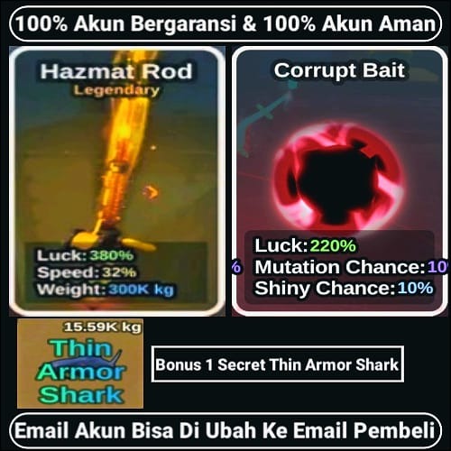 Jual Akun Hazmat Rod + Corropt Bait Fish It! OCH RAI STORE | VCGamers