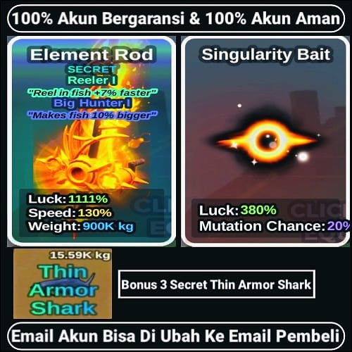 Jual AKUN FISH IT! RATA KANAN | RBL FISH IT! Fish It! OCH RAI STORE | VCGamers