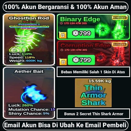 Jual AKUN FISH IT! RATA KANAN GHOSTFINN ROD + AETHER BAIT Fish It! OCH RAI STORE | VCGamers