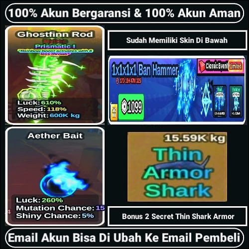 Jual AKUN BONUS BANYAK ROD + BONUS COIN - FISH IT Fish It! OCH RAI STORE | VCGamers